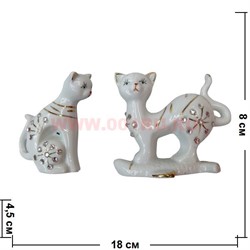 Две кошечки из фарфора со стразами, цена за пару - фото 100734