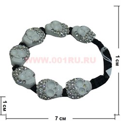 Браслеты с черепом (B-15) 7 черепов цена за упаковку из 12шт - фото 100746