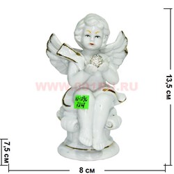 Ангелочек (KL-1290) фарфоровый 13,5 см с жемчужиной 72 шт/кор - фото 103210