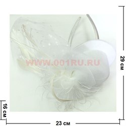 Сетка для волос с перьями обруч или зажим 12 шт/упаковка - фото 106946
