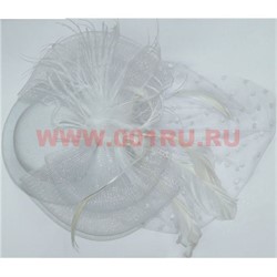 Сетка для волос с перьями обруч или зажим 12 шт/упаковка - фото 106947