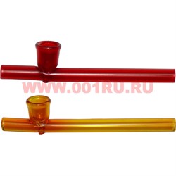 Трубка курительная стеклянная цветная 10-11 см - фото 110302