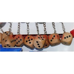 Брелок Кубик 2,5 см (кость игральная) дерево цена за 120 шт - фото 111785