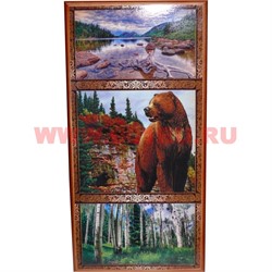 Нарды с рисунками 50x25 см из березы (медведь и другие) - фото 111817