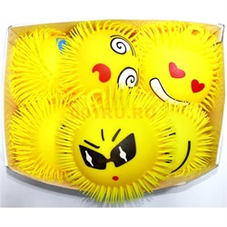 Игрушка ежик светящийся «смайлики» 20 см 6 шт/уп - фото 119300
