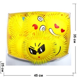 Игрушка ежик светящийся «смайлики» 20 см 6 шт/уп - фото 119301