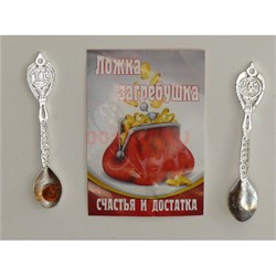 Кошельковая ложка загребушка с янтарем - фото 119647