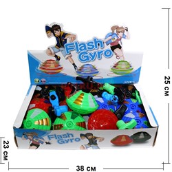 Игрушка юла светящаяся Flash Gyro 12 шт с музыкой - фото 120397