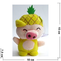 Свинка мягкая игрушка (Pig-22) с присоской 12 шт/уп - фото 125688