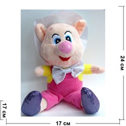 Свинка мягкая игрушка (Pig-18) с присоской 12 шт/уп - фото 125736