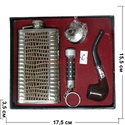 Набор малый «Фляга 6 oz, трубка, фонарик» - фото 131998