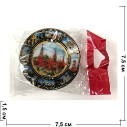 Магнит керамический (MS-131) «Москва Кремль» в виде тарелки - фото 137333