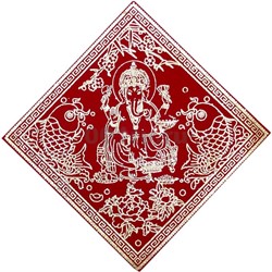 Денежная салфетка красная 17х17 см "Ганеша" цена за пару - фото 137941