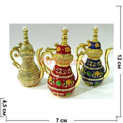 Металлическая шкатулка (3938) «Кувшин» со стразами - фото 138041