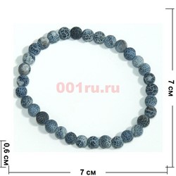 Браслет из африканского агата круглый 6 мм серый цвет - фото 138542