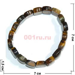 Браслет бычий глаз прямоугольный округлый светло-коричневый - фото 138652