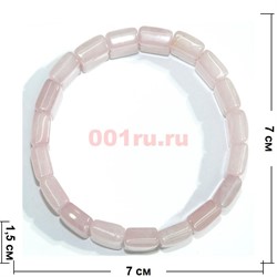 Браслет из розового кварца прямоугольный округлый - фото 138672