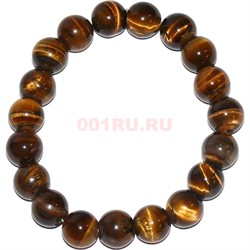 Браслет из тигрового глаза 10 мм (натуральный камень) - фото 139915