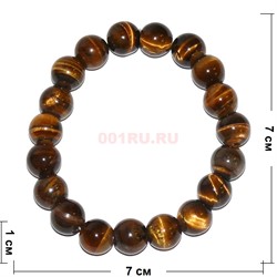 Браслет из тигрового глаза 10 мм (натуральный камень) - фото 139916