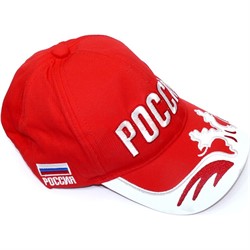 Кепка-бейсболка Россия красно-белая 12 шт/уп - фото 140270