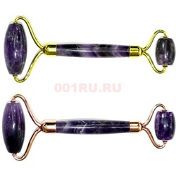 Массажер двойной из аметиста (вариант люкс) в подарочной коробочке - фото 144332