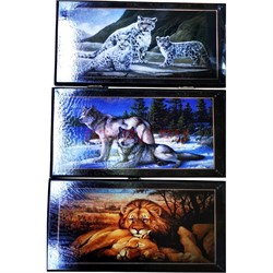 Нарды деревянные 40 см рисунки в ассортименте - фото 145433