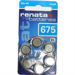 Батарейка 1.45V воздушно-цинковая renata 675 (по 6 шт/уп) - фото 146235