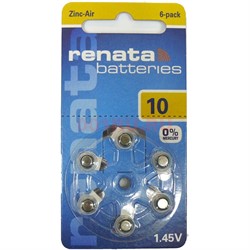 Батарейка 1.45V воздушно-цинковая renata 10 (по 6 шт/уп) - фото 146237