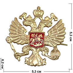 Значок металлический «двуглавый орел» большой - фото 147032