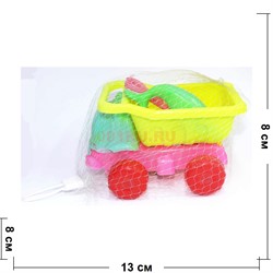 Игрушка (1062) детская машинка с лопатой и формочками - фото 147727