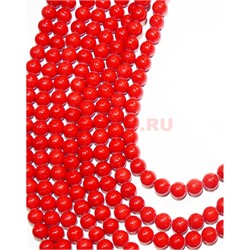 Нитка бусин 4 мм из красного коралла прессовка 76 бусин - фото 152027