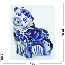 Бык или Корова (A15) Символ 2021 года гжель 10 см - фото 153008