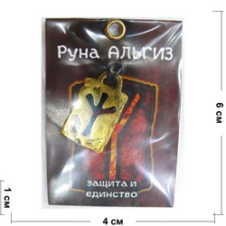 Руна Альгиз металлическая защита и единство - фото 156753