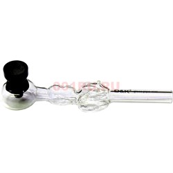Трубка стеклянная D&K glass pipe 8580 белая прозрачная - фото 162418