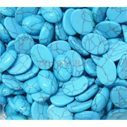 Кабошоны 12x16 овальные из голубой бирюзы с прожилками - фото 165470
