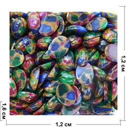 Кабошоны 12x16 овальные из цветной мозаики - фото 165493