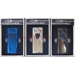 Зажигалка USB (HL-4771) разрядная светящаяся цвета в ассортименте - фото 168487