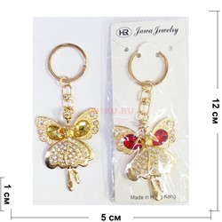 Брелок металлический 12 шт/уп Фея со стразами (121-K) - фото 169248