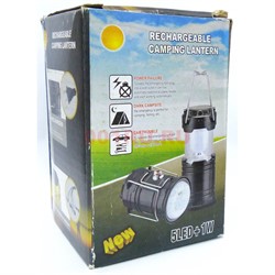 Кемпинговый светильник-фонарь перезаряжаемый 5LED+1W - фото 171625