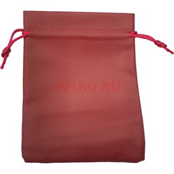 Чехол пакетик из кожзама 12x15 см красный 50 шт/упаковка - фото 177206