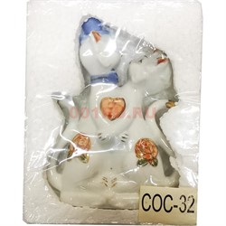 Фигурка Кошки парная (COC-32) из фарфора 13 см - фото 177319