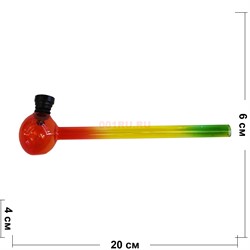 Трубка стеклянная легкая rainbow 20 см длина 40 мм диаметр - фото 178884