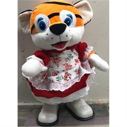 Тигр музыкальный в юбке (8621) поющий 20 см высота символ 2022 года - фото 178918