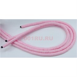 Нитка бусин из светло-розовой полимерной глины 38 см - фото 179967