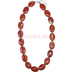 Бусы из красной яшмы 1x1,5 см овальные 45 см - фото 180095