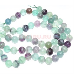 Нитка бусин круглая 12 мм из флюорита 48 см - фото 181236