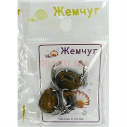 Набор 2-в-1 сережки и кольцо (Г-1008) из тигрового глаза - фото 181706