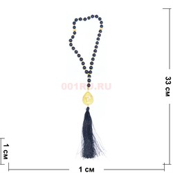Четки мусульманские 34 бусины (CK-1528) из пластмассы черные 33 см - фото 183843