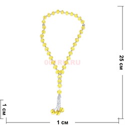 Четки мусульманские желтые 33 бусины граненые (CK-154) из стекла - фото 183965