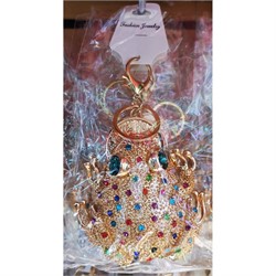 Брелок со стразами большой «жаба с монетой» - фото 184392